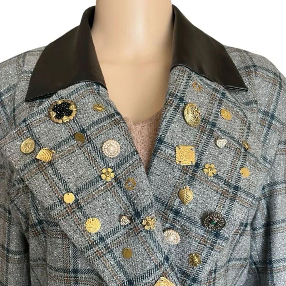Free People Plaid Double-Breasted Coat